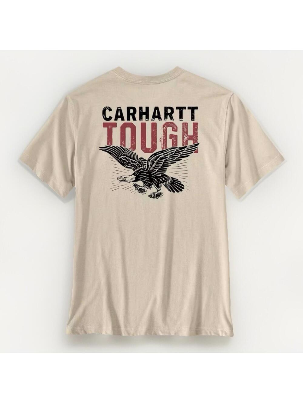 NEW Carhartt Irvine Eagle Relaxed-Fit-T-Shirt in Oat Milk LARGE TALL NWT